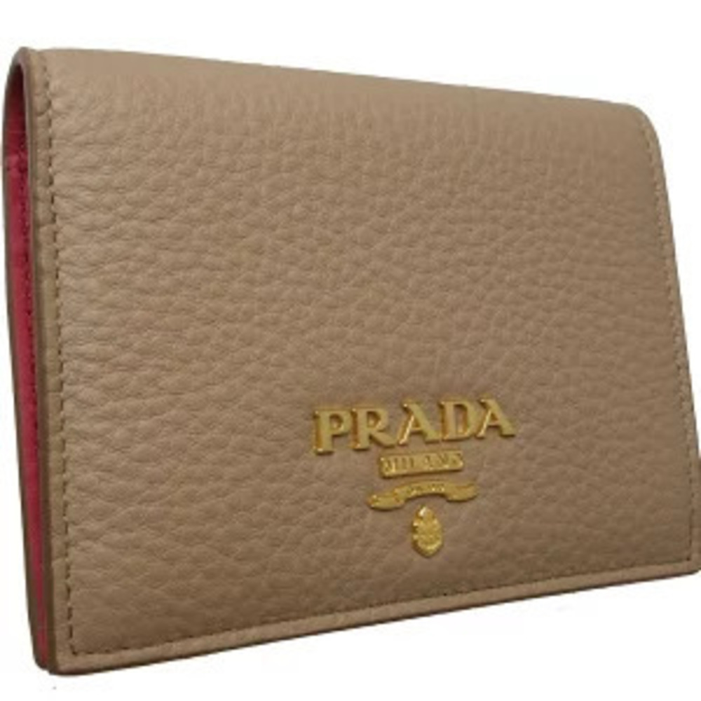 Prada compact bi fold wallet CAMMEO beige - Picture 2 of 8